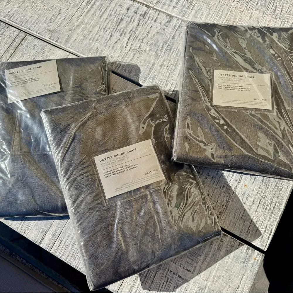 West Elm Gray Chair Covers x4